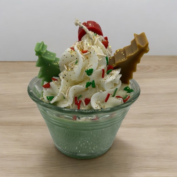 Festive Holiday Candle with Colorful Decorations - Picture 3 of 4